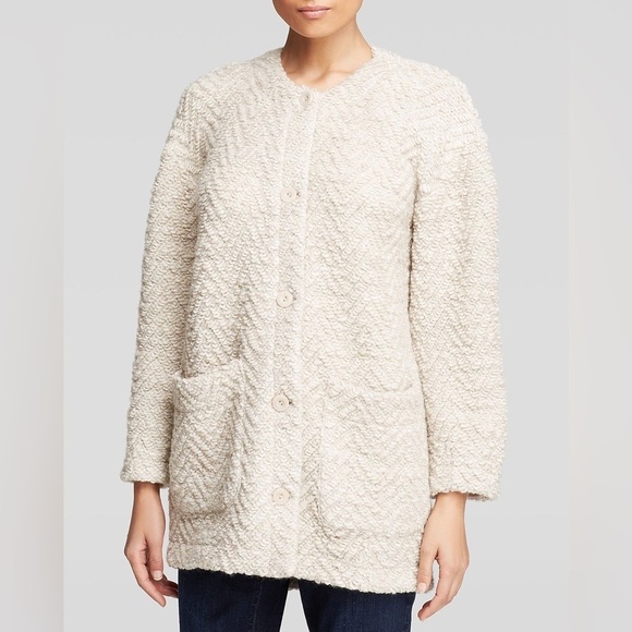 Eileen Fisher Chevron Sweater Jacket - Picture 2 of 7